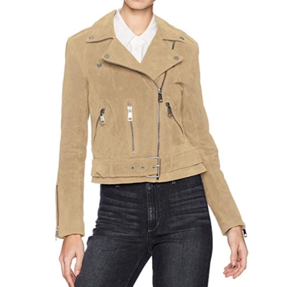 NWT Bagatelle genuine suede moto jacket